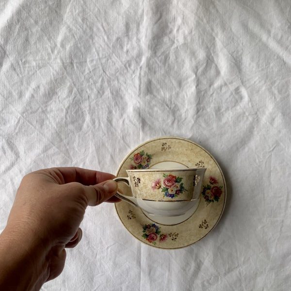 Taza y plato - Golden Bouquet - Salins France